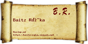 Baitz Réka névjegykártya